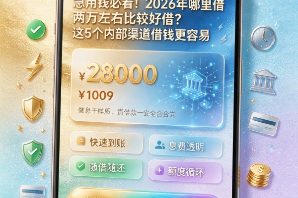 急用钱必看!2026年哪里借两万左右比较好借?这5个内部渠道借钱更容易