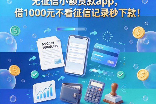 5个2026年必试的无征信小额贷款app,借1000元不看征信记录秒下款!