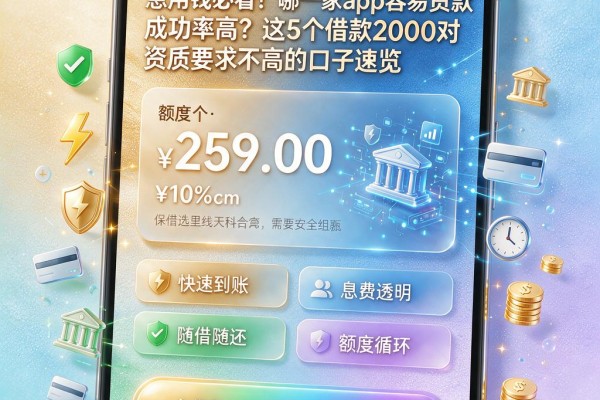 急用钱必看!哪一家app容易贷款成功率高?这5个借款2000对资质要求不高的口子速览