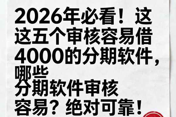 2026年必看!这五个审核容易借4000的分期软件,哪些分期软件审核容易?绝对可靠!