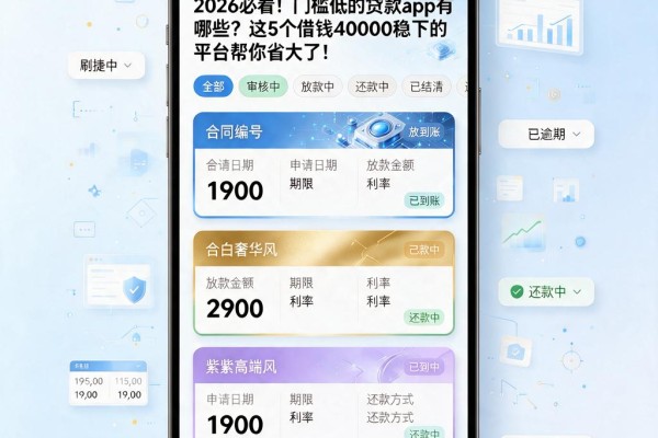 2026必看!门槛低的贷款app有哪些?这5个借钱40000稳下的平台帮你省大了!