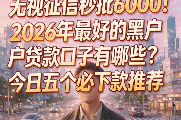 无视征信秒批6000！2026年最好的黑户贷款口子有哪些？今日五个必下款推荐