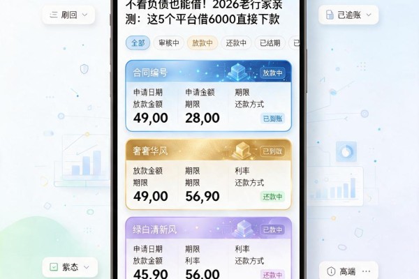 不看负债也能借!2026老行家亲测:这5个平台借6000直接下款