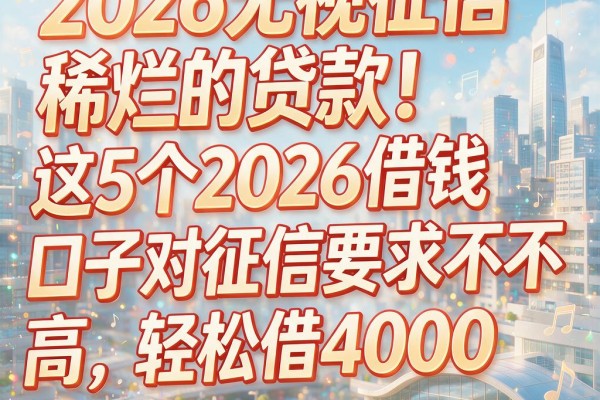 2026无视征信稀烂的贷款!这5个2026借钱口子对征信要求不高,轻松借4000