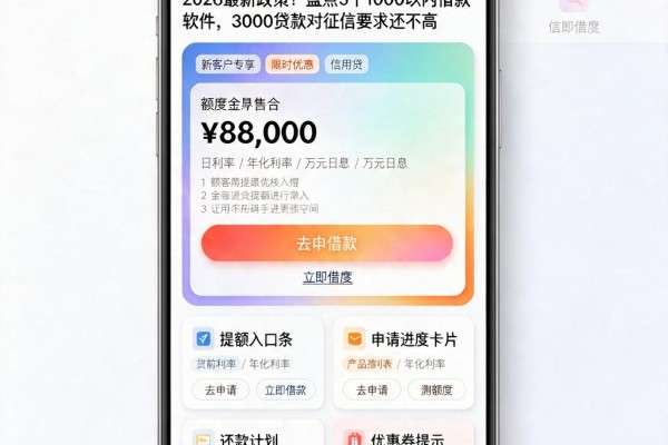 2026最新政策!盘点5个1000以内借款软件,3000贷款对征信要求还不高