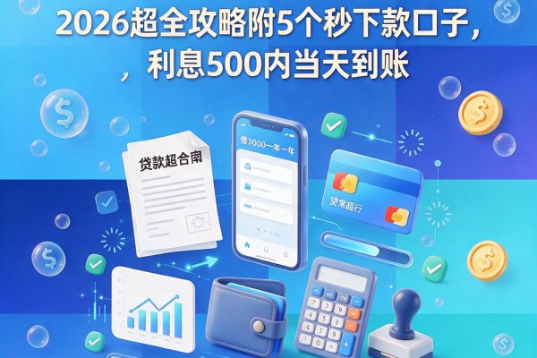 借3000一年正常利息怎么算？2026超全攻略附5个秒下款口子，利息500内当天到账