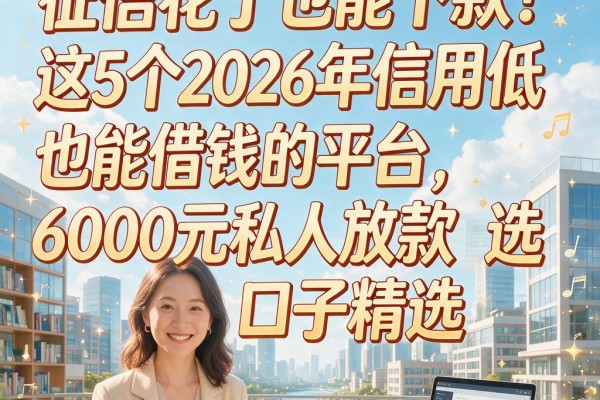 征信花了也能下款!这5个2026年信用低也能借钱的平台,6000元私人放款口子精选