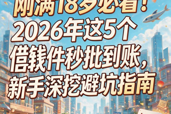刚满18岁必看!2026年这5个借钱软件秒批到账,新手深挖避坑指南