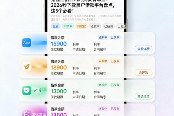 无视征信信用的贷款有哪些?2026秒下款黑户借款平台盘点,这5个必看!