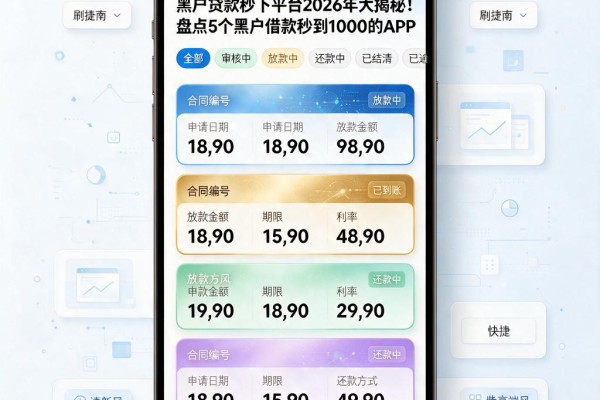 黑户贷款秒下平台2026年大揭秘!盘点5个黑户借款秒到1000的APP