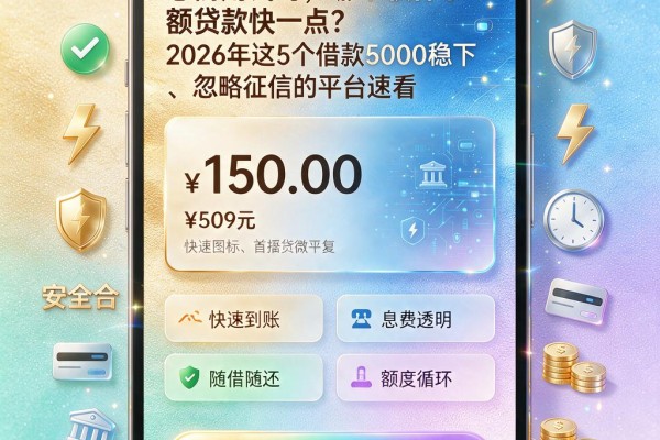 急需用钱时,哪个软件小额贷款快一点?2026年这5个借款5000稳下、忽略征信的平台速看
