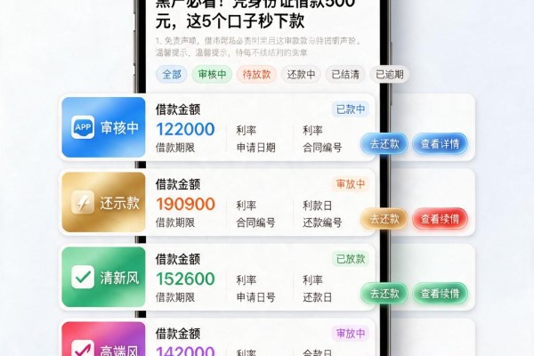 黑户必看!凭身份证借款500元,这5个口子秒下款