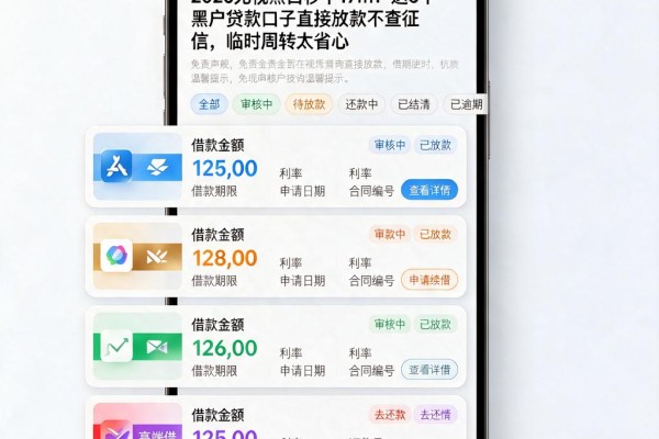 2026无视黑白秒下17m！这5个黑户贷款口子直接放款不查征信，临时周转太省心