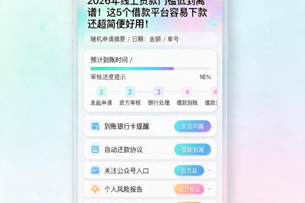 2026年线上贷款门槛低到离谱！这5个借款平台容易下款还超简便好用