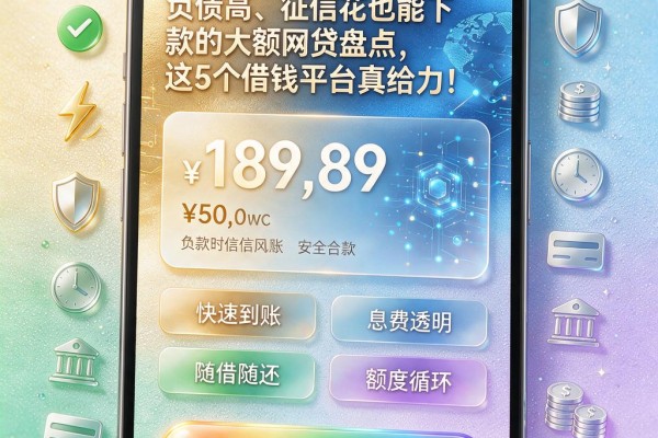 负债高、征信花也能下款的大额网贷盘点,这5个借钱平台真给力