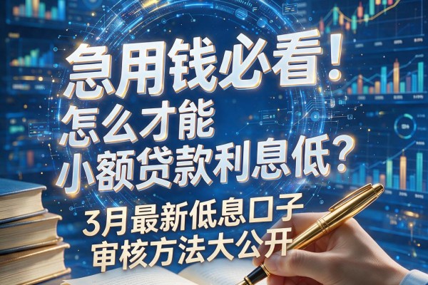 急用钱必看！怎么才能小额贷款利息低？3月最新低息口子审核方法大公开