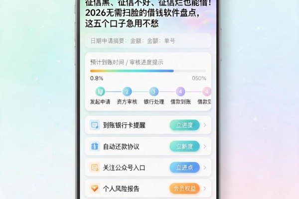 征信黑、征信不好、征信烂也能借!2026无需扫脸的借钱软件盘点,这五个口子急用不愁