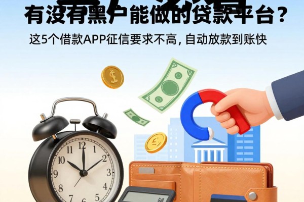 黑户必看！有没有黑户能做的贷款平台？这5个借款APP征信要求不高，自动放款到账快