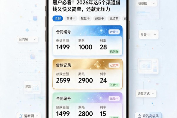 黑户必看!2026年这5个渠道借钱又快又简单,还款无压力