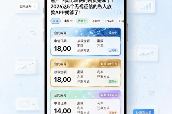 黑户下款比较快的网贷是哪个？2026这5个无视征信的私人放款APP就够了！
