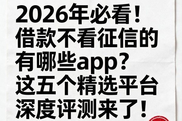 2026年必看！借款不看征信的有哪些app？这五个精选平台深度评测来了！