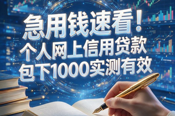 急用钱速看!个人网上信用贷款包下1000实测有效,这5个APP还能包下3000
