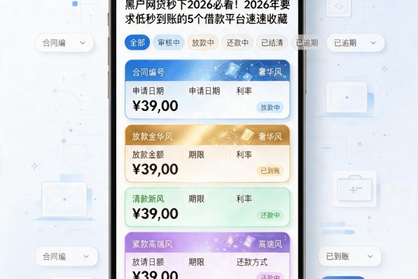 黑户网贷秒下2026必看!2026年要求低秒到账的5个借款平台速速收藏