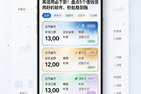 高信用必下款!盘点5个借钱信用好的软件,秒批稳到账