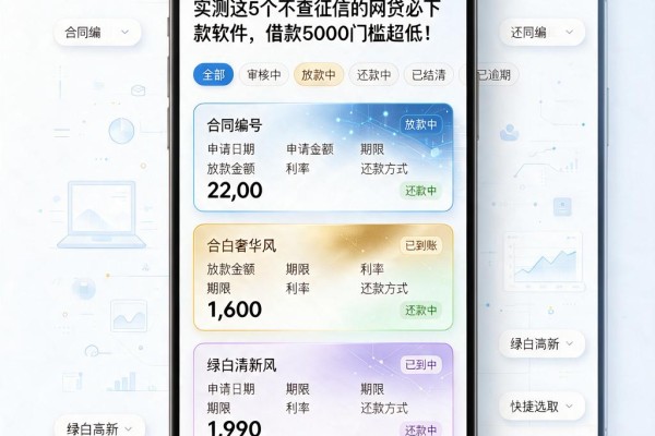 实测这5个不查征信的网贷必下款软件,借款5000门槛超低!