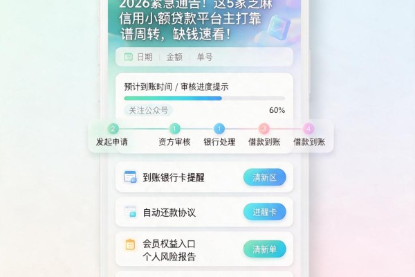 2026紧急通告!这5家芝麻信用小额贷款平台主打靠谱周转,缺钱速看