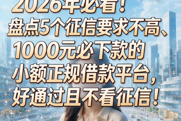 2026年必看!盘点5个征信要求不高、1000元必下款的小额正规借款平台,好通过且不看征信!