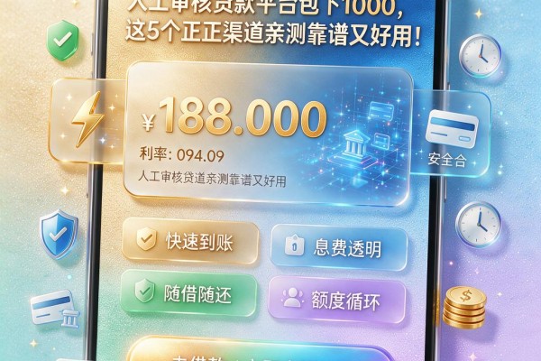 人工审核贷款平台包下1000，这5个正规渠道亲测靠谱又好用！