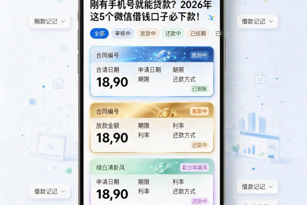 刚有手机号就能贷款?2026年这5个微信借钱口子必下款!