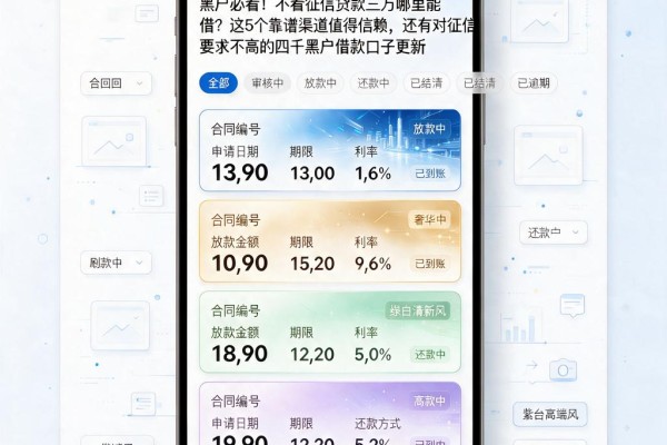 黑户必看!不看征信贷款三万哪里能借?这5个靠谱渠道值得信赖,还有对征信要求不高的四千黑户借款口子更新