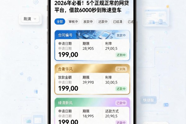 2026年必看！5个正规正常的网贷平台，借款6000秒到账速登车