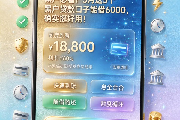 黑户必看！3月这5个黑户贷款口子能借6000，确实挺好用