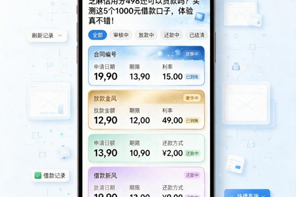 芝麻信用分498还可以贷款吗？实测这5个1000元借款口子，体验真不错！