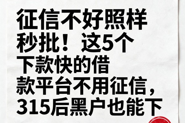 征信不好照样秒批！这5个下款快的借款平台不用征信，315后黑户也能下