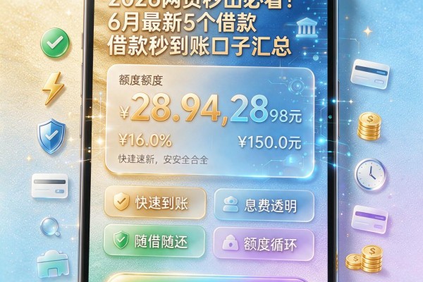 2026网贷秒出必看!6月最新5个借款秒到账口子汇总