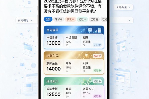 2026速贷平台力荐!这5个对征信要求不高的借款软件评价不错,有没有不看征信的黑网贷平台呢?