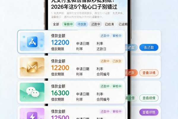 凭支付宝微信借款秒批到账!2026年这5个贴心口子别错过