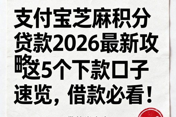 支付宝芝麻积分贷款2026最新攻略:这5个下款口子速览,借款必看!