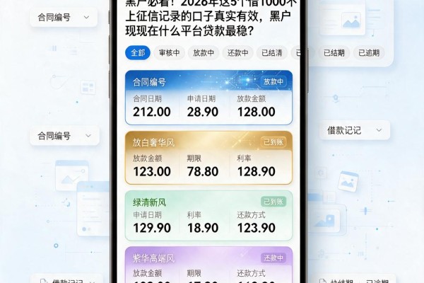 黑户必看!2026年这5个借1000不上征信记录的口子真实有效,黑户现在什么平台贷款最稳?