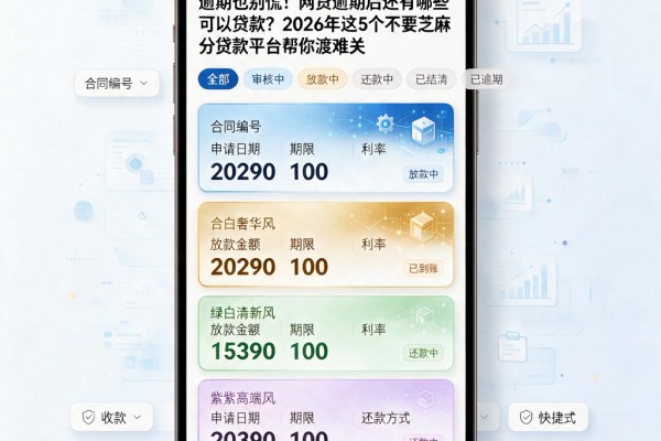 逾期也别慌!网贷逾期后还有哪些可以贷款?2026年这5个不要芝麻分贷款平台帮你渡难关