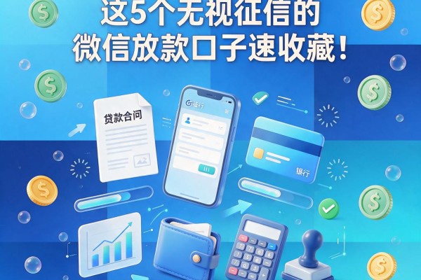 不查征信也能正规借钱！这5个无视征信的微信放款口子速收藏