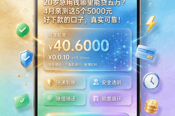 20岁急用钱哪里能贷五万？4月亲测这5个5000元好下款的口子，真实可靠！