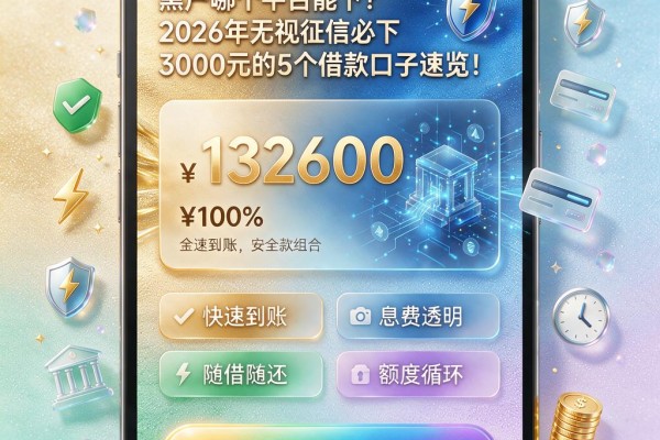 黑户哪个平台能下？2026年无视征信必下3000元的5个借款口子速览！