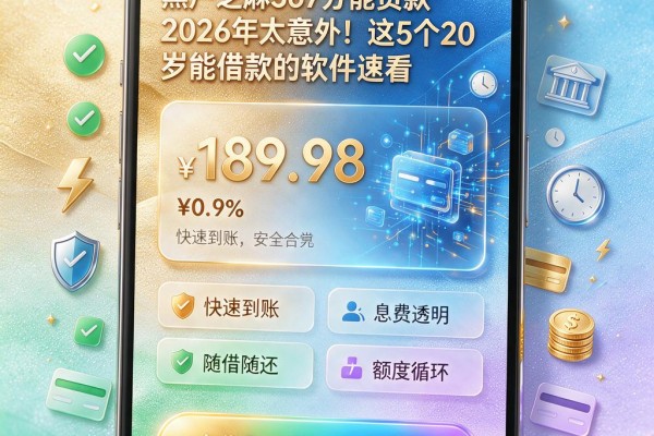 黑户芝麻567分能贷款2026年太意外！这5个20岁能借款的软件速看