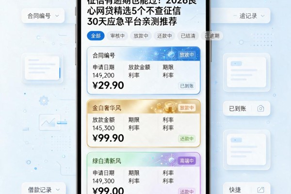 征信有逾期也能过!2026良心网贷精选5个不查征信30天应急平台亲测推荐