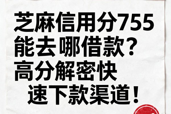芝麻信用分755能去哪借款？高分解密快速下款渠道！